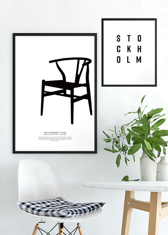 STOCKHOLM LETTER & WISHBONE CHAIR POSTERS