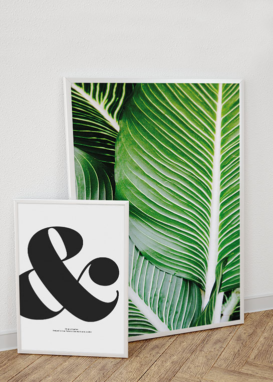 AND SIGN TYPEFACE & EXOTIC LEAVES POSTERS