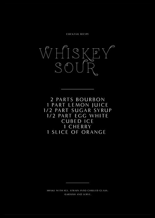 WHISKEY SOUR RECIPE POSTER